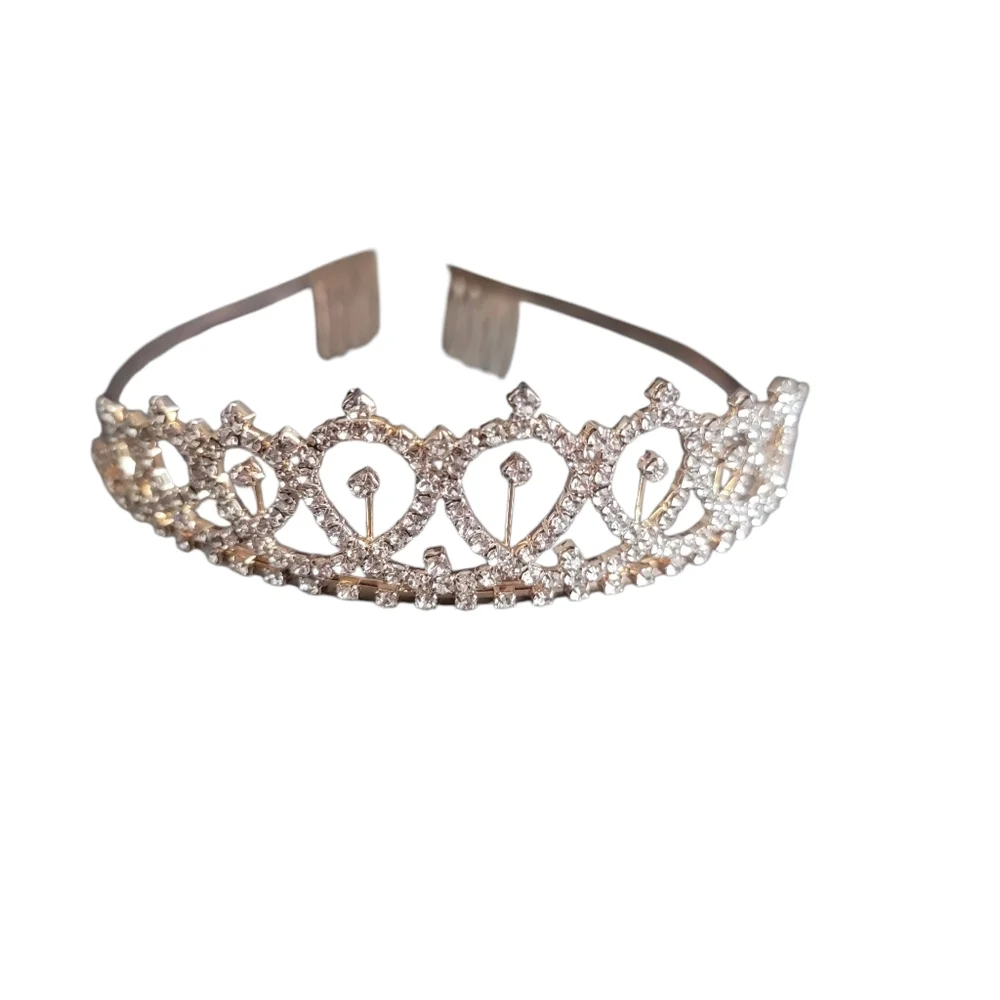 Gold Tiara with Crystal Accents - Picture 2 of 4